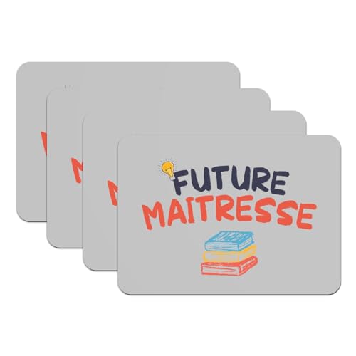 Sets de table en caoutchouc gris grand format pour future maitresse d'école - 2
