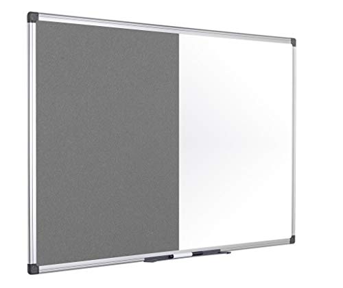 Bi-Office Combination Board Maya, Grey Felt/Magnetic, Aluminium Frame, 120 x 90 cm