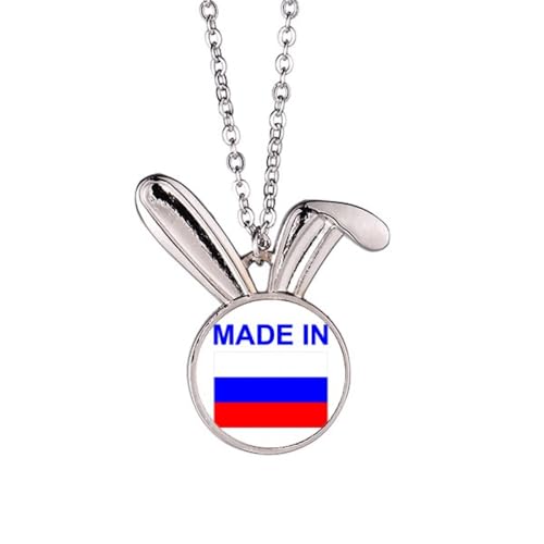 Collier pendentif lapin Russie Country Love en acier inoxydable discret