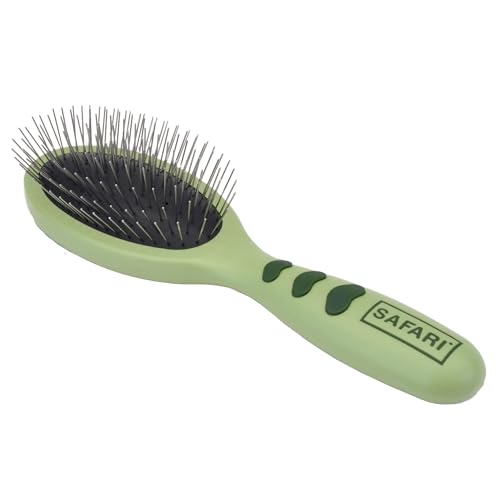 Coastal Pet Safari Wire Pin Brush - No-Slip Plastic Handle for Short and Long Pet Hair - 9.25' x 2.5' Compatible Grooming Tool