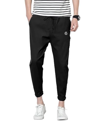 Image of EYEBOGLER Men's Solid Brand Logo Track Pants