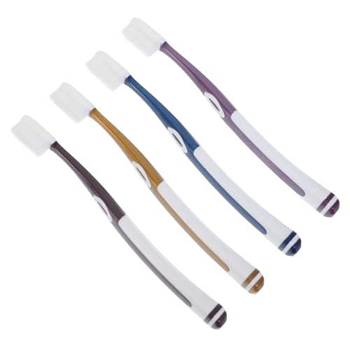 LAPYAPPE Set 4 Testine Ricambio Spazzolino da Denti in Silicone Nano Setole Morbide Flessibili per Adulti Colori Assortiti Pulizia Delicata e Rimozione Placca per Uso Familiare