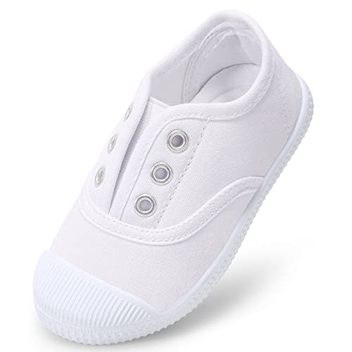 Kids Shoes Toddlers Canvas Sneakers Slip-on Comfortable Light Weight Skin-Friendly Causal Running Tennis Shoes for Boys Girls(Toddle/Little Kids/Big Kids)