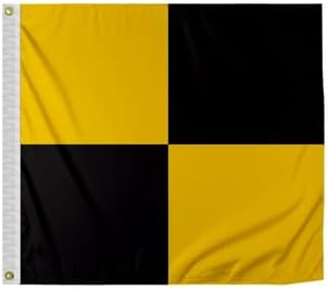 Lima Nautical Code L Marine Signal 4 x 4 Ft Nylon Flag with Brass Grommets Sewn Edges Size 10 - Signalling flags Alphabet L Message Stop your vessel instantly