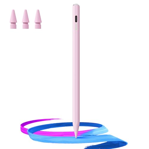 Hastraith Stylus Pen for iPad(2018-2025)-13 Mins Fast Charge with Tilt Sensitivity & Palm Rejection for iPad 11/10/9/8/7/6th Gen, Air 7/6/5/4/3/M3/M2, Pro 13'/12.9'/11'/M4, Mini 7/6/5th,Pink
