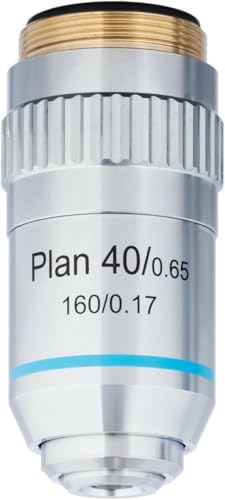 AmScope PA40XK-V300 40X Plan Achromatic Objective, Knurled Ring