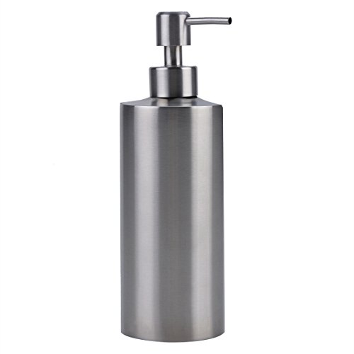 Kapmore Soap Dispenser, 304 Stainless Steel Liquid Soap Dispenser Cylindrical Soap Dispenser for Kitchen Bathroom