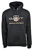  GANT - Herren Sweatshirt mit Kapuze schwarz 2047056 5 Black, Schwarz , L