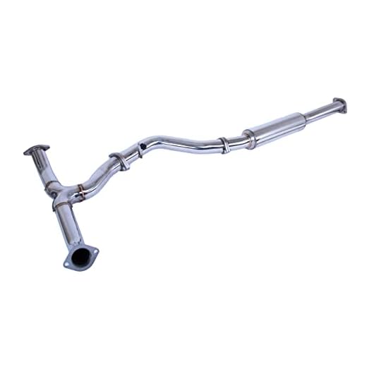 Extreme Online Store Replacement for 2015-2021 Subaru WRX STi T304 Stainless Steel Polished Silver Resonated MidPipe Kit