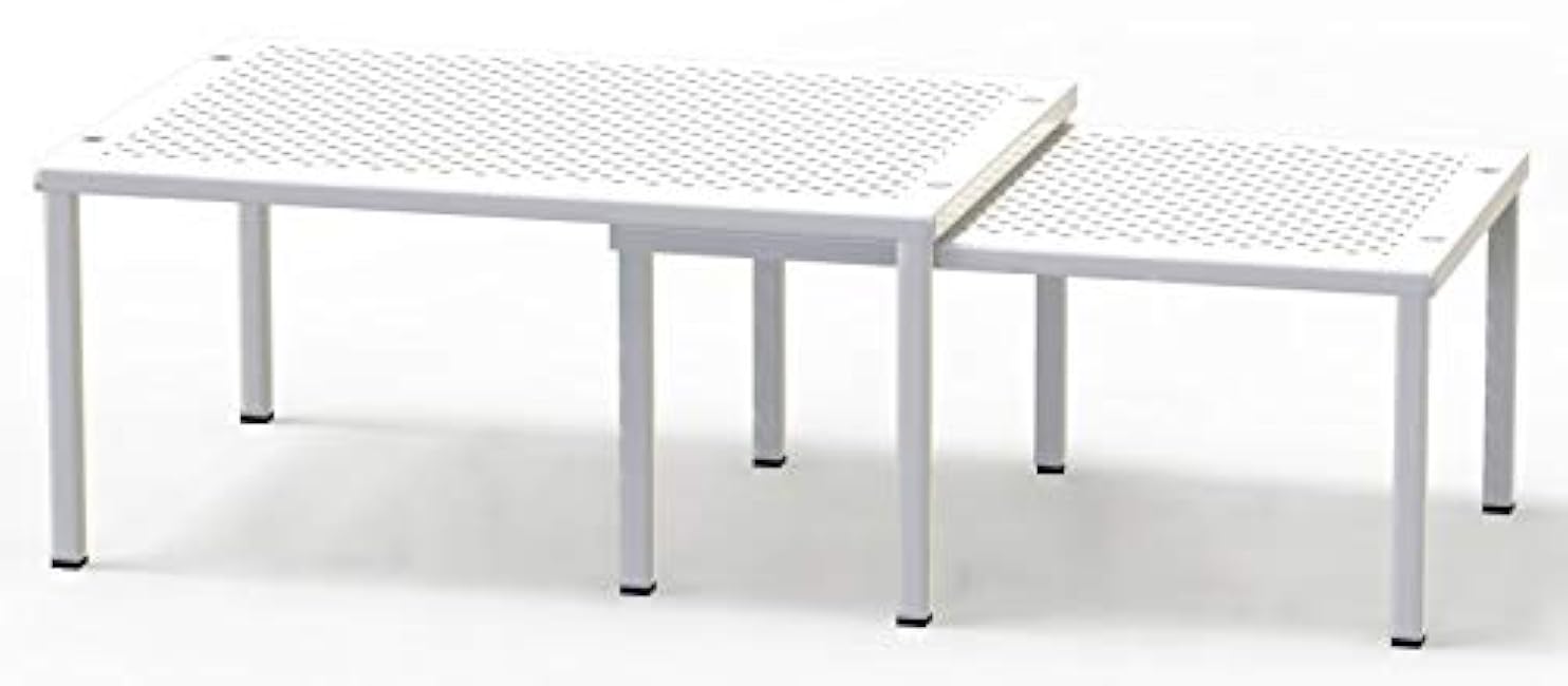 Simple Houseware Expandable Stackable Kitchen Counter Shelf Organizer, White, Metal Top, 11.25L x 7.9W x 5.4H