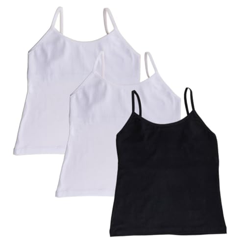Image of Adira | Cotton Camisole for Beginners | Beginners Cami for Puberty | Flat Padding for Nipple Coverage | Confidence for School & Home | Soft Stretchy Cotton | Pack of 3