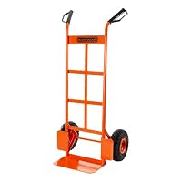 BLACK+DECKER Diable & Chariot 2-en-1 Pliable – 55 Kg En Mode Diable, 120 Kg En Mode Plateau, Roues Robustes, Ultra Compact
