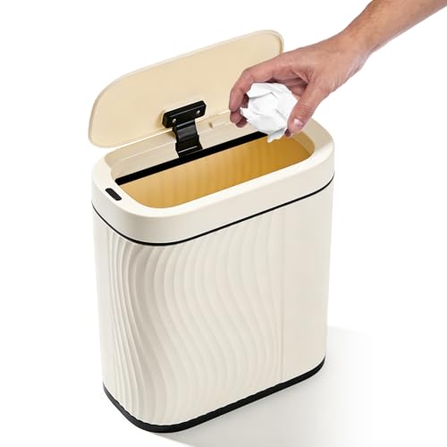 Poubelle Automatique Avec Couvercle: Poubelle Intelligente Fine De 8 Litres Avec Capteur, étanche Et Silencieuse, Poubelles à Capteur étroite Pour Chambre Salles De...