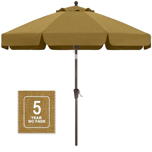 Image of MASTERCANOPY 9ft Olefin Valance Patio Umbrella Chestnut