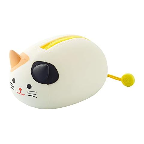 Lihit Lab PuniLabo Mini Zipper Pouch, Horizontal, 2.2" x 2.7", Calico Cat (A7780-7), Small Cover