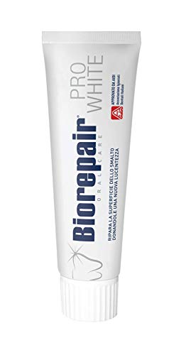Biorepair, Zahnpasta Pro White, Zahnpasta Anticarie, Reparatur von Nagellack, Aufheller, antibakteriell, fluorfrei, 3 Packungen mit 75 ml – Bild 4