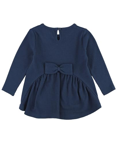Dark Navy Waffle Knit Long Sleeve Bow Back Top - 62