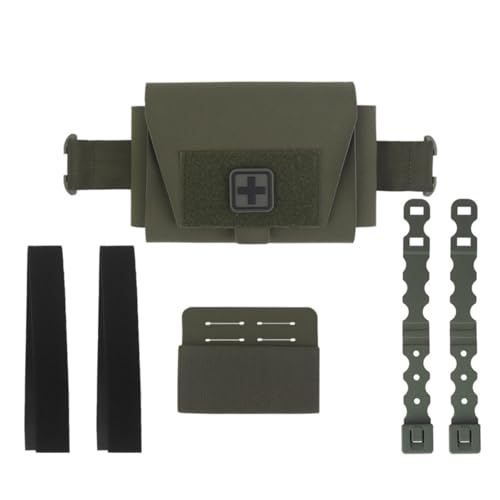 Pochette médicale micro IFAK 2 en 1 Molle compacte pour ceinture tactique - Green