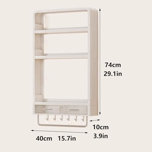 Armoire murale compacte à tiroirs et main courante : le rangement polyvalent gain de place - 4