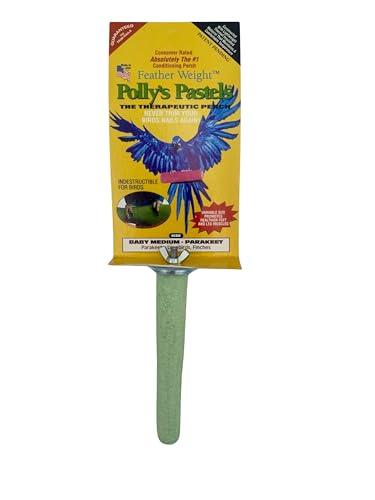 Polly's Pastels Nail Trimming & Beak Conditioning Safety Perch for Cockatiels, Cockatoos, Macaws, Parakeets, Budgies, Parrots and All Other Birds (Green, Baby Medium-3/4 Dia. x 5