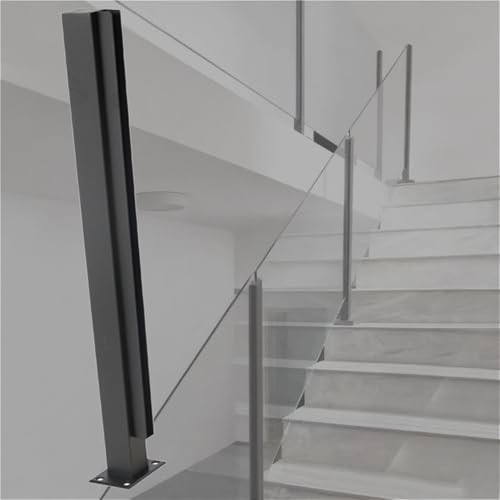 48 44 40 36 32 28 24 in Height Fence Balustrade Post, Porch Glass Fence Clamp Pole, Deck Fence Vitreous Railing Column for Indoor &amp; Outdoor Fences(B-Edge,Height 32in/80cm)