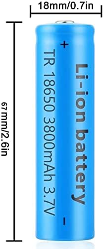 3.7V Rechargeable Battery,3800mAh Battery Large Capacity Rechargeable Battery Button Top Batteries Battery for Flashlight, Doorbells, Headlamps, RC Cars etc (2PCS)