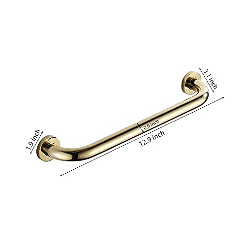 Leyden Shower Grab Bar, Brass Bathroom Gold Hand Grip,Toilet Handrail 12 Inch Home Care Hardware Concealed Screws Mounted #TOP5