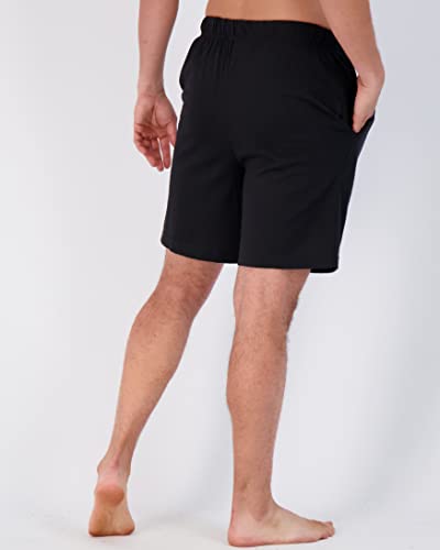 Real Essentials 3 Pack:Mens Cotton Ultra-Soft Knit Sleep Pajama Shorts & Lounge Wear (Available In Big & Tall)3