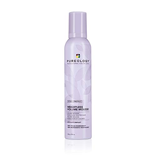 Pureology Style + Protect Weightless Volume Mousse | For Fine, Color-Treated Hair | Lightweight, Volumizing Mousse | Sulfate-Free | Vegan | Updated Packaging | 8.4 Oz. |