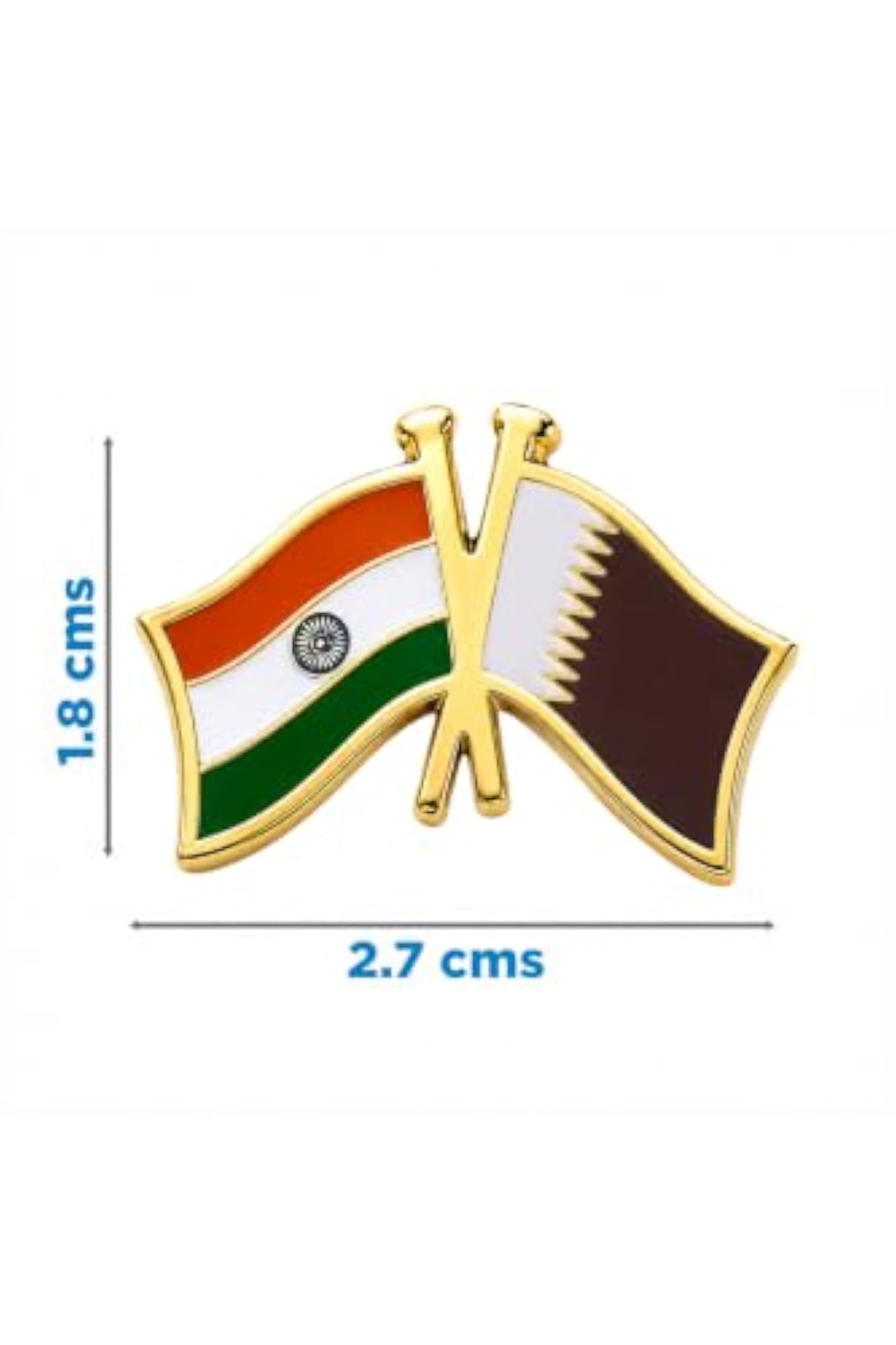 India-Qatar Cross Friendship Brass Lapel Pin