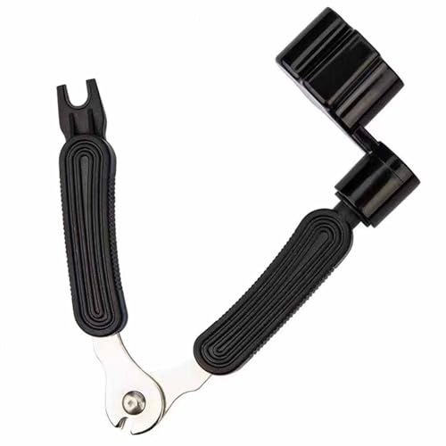 Guitar Tools, 3-in-1 Multi-Function Guitar String Winder/Cutter/Bridge Puller. (Black)