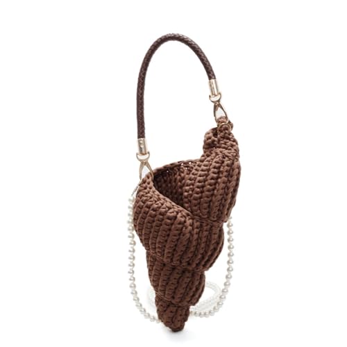 Sac à main en coquillages bandoulière tissée main perles tendance