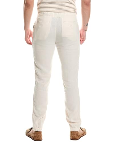 mens Button Front Elastic Linen Pant2