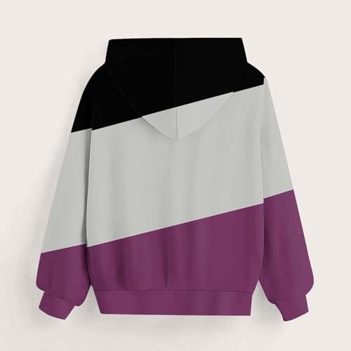 DDAPJ pyju Girls Oversized Hoodies Fall Trendy Colorblock Hooded Pullover Kids Casual Comfy Sweatshirt with Pocket 3-14 Years4