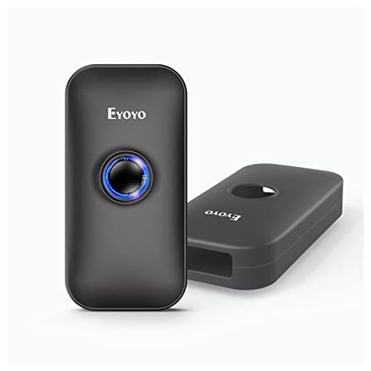 Eyoyo Mini 1D Bluetooth Barcode Scanner with Case, 3-in-1 Bluetooth & USB Wired & 2.4G Wireless Barcode Reader Portable Bar Code Scanning Work with Windows, Android, iOS, Tablets or Computers(Black)