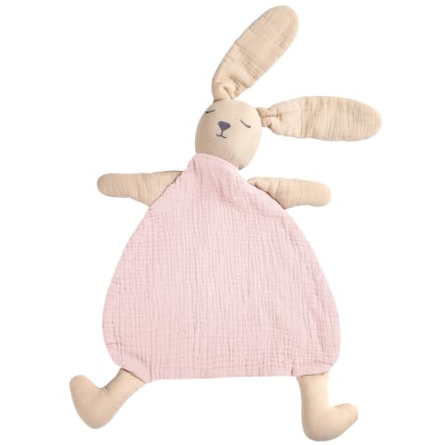 Image of lulumoon Muslin Baby Security Blanket: Soft Bunny Lovey for Self-Soothe