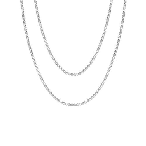 Collier chaîne double couche en acier un cadeau tendance pour homme et femme