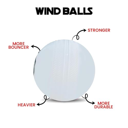 Image of Mayor Cricket Wind Ball for Indoor & Outdoor Street Cricket Rubber Ball (Pack of 3) (Multicolour)