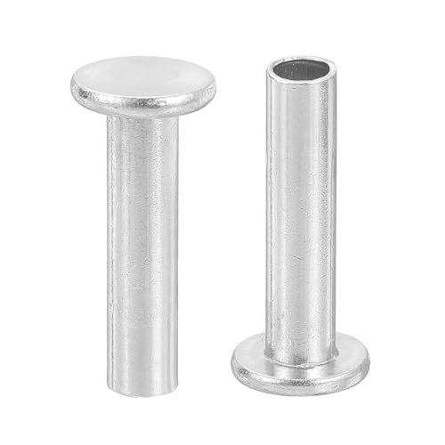 Quarkzman 100 Stück Halbhohlnieten Aluminium 6x25mm