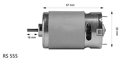 Image of Electronic Spices (Pack of 1) 12V DC RS-555 Brushed Motor Hight Speed Motor for DIY Applications, PCB Drill or Multipurpose, Electronic Hobby Kit