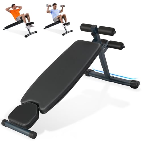 HEMERIS 3 Adjustable Sit Up Bench for Abs, Ab Bench for Home Gym(Black)