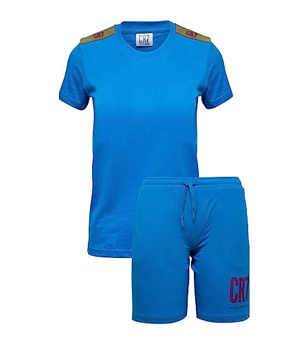 Cristiano Ronaldo Jungen Cr7 Boy's Short Sleeve Pyjama-Set, blau, 28