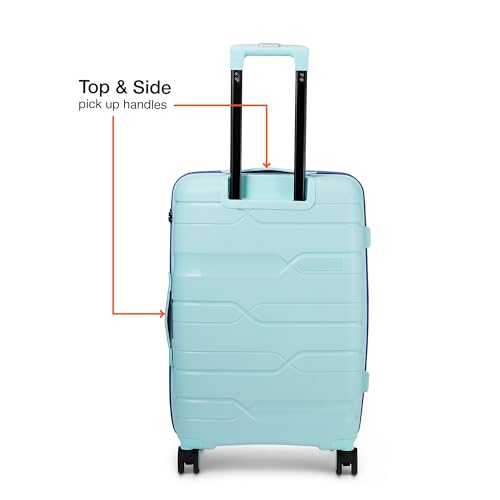 Image of Nasher Miles Cannes Hard-Sided Polypropylene Check-in Luggage 28 inch | 75cm | 8 Wheels Large Trolley Bag for Travel | Suitcase (Pastel Green Blue)