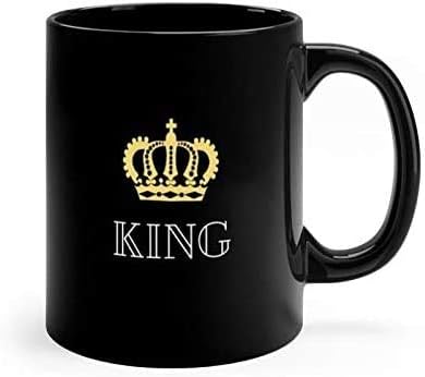 ECKOI Funny King of Everything Mug Black Coffee Mug Coffee Cup Tea mugs Office Humor Gifts for Children Friends Colleagues Parents Man Woman And Girls 11oz