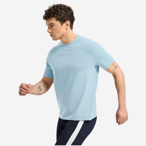 Image of Wellbi Bamboo Performance T-Shirt for Men | Raglan Sleeve Gym Training Sportswear | Quick Dry Moisture Wicking Anti-Bacterial | Ultra-Soft Breathable Eco-Friendly Activewear