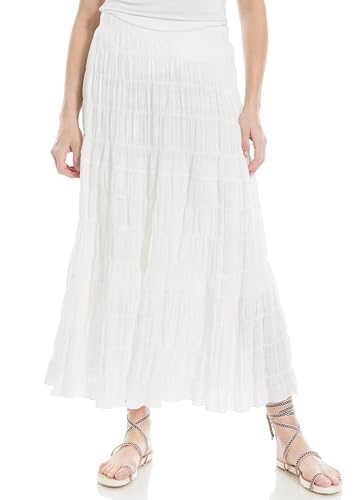 Max Studio Women's Texture Cotton Maxi Skirt, White, Medium