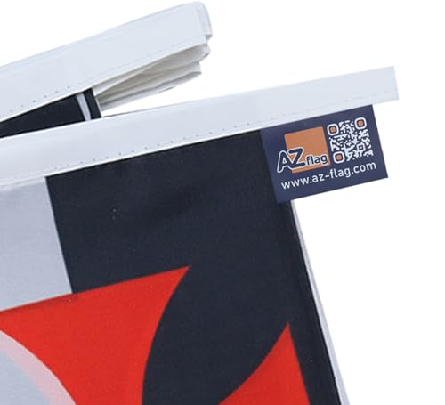 Image of AZ FLAG Templar Baussant 6 meters BUNTING Flag 20 flags 9'' x 6'' - catholic STRING flags 15 x 21 cm