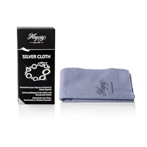 Hagerty Silver Cloth Paño para limpieza de joyas 36x30cm I Paño de algodón impregnado en seco I Paño limpiador de plata con protección contra el óxido, limpia joyas de plata o plateadas