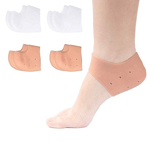 Pfedxoon Moisturizing Heel Socks 4 Pairs Gel Lined Toeless Spa Socks to Heal and Treat Dry, Cracked Heels Reduce Pains of Plantar Fasciitis, Achilles Tendonitis Tendon, Heel Spurs (Silicone) Pfedxoon Moisturizing Heel Socks 4 Pairs Gel Lined Toeless Spa Socks to Heal and Treat Dry, Cracked Heels Reduce Pains of Plantar Fasciitis, Achilles Tendonitis Tendon, Heel Spurs (Silicone)
