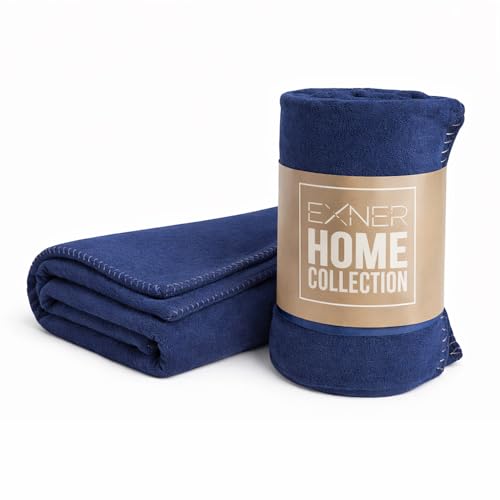Polar Fleecedecke Navy 130 x 160 cm – kuschelig warm, hautfre&lich, schnelltrocknend, leicht zu pflegen, in 13 Farben, leicht & vielseitig für Sofa, Reisen, Picknick & Outdoor